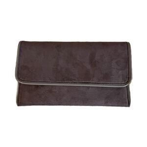 Lulus Purse Brown Clutch Crossbody Brown Foldover Removable Chain Strap NWT